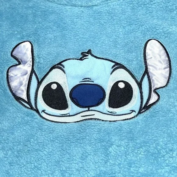 Disney 100th Anniversary Stitch Face Baby Blue Fleece Pajama Sweater‎ Women's 2X - Picture 4 of 10